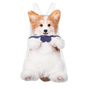 5496 Dog Shaped Backpack Handcrafted Realistic Stuffed Animals Backpack